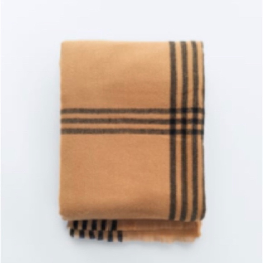 Zara Tan and Black Plaid Scarf